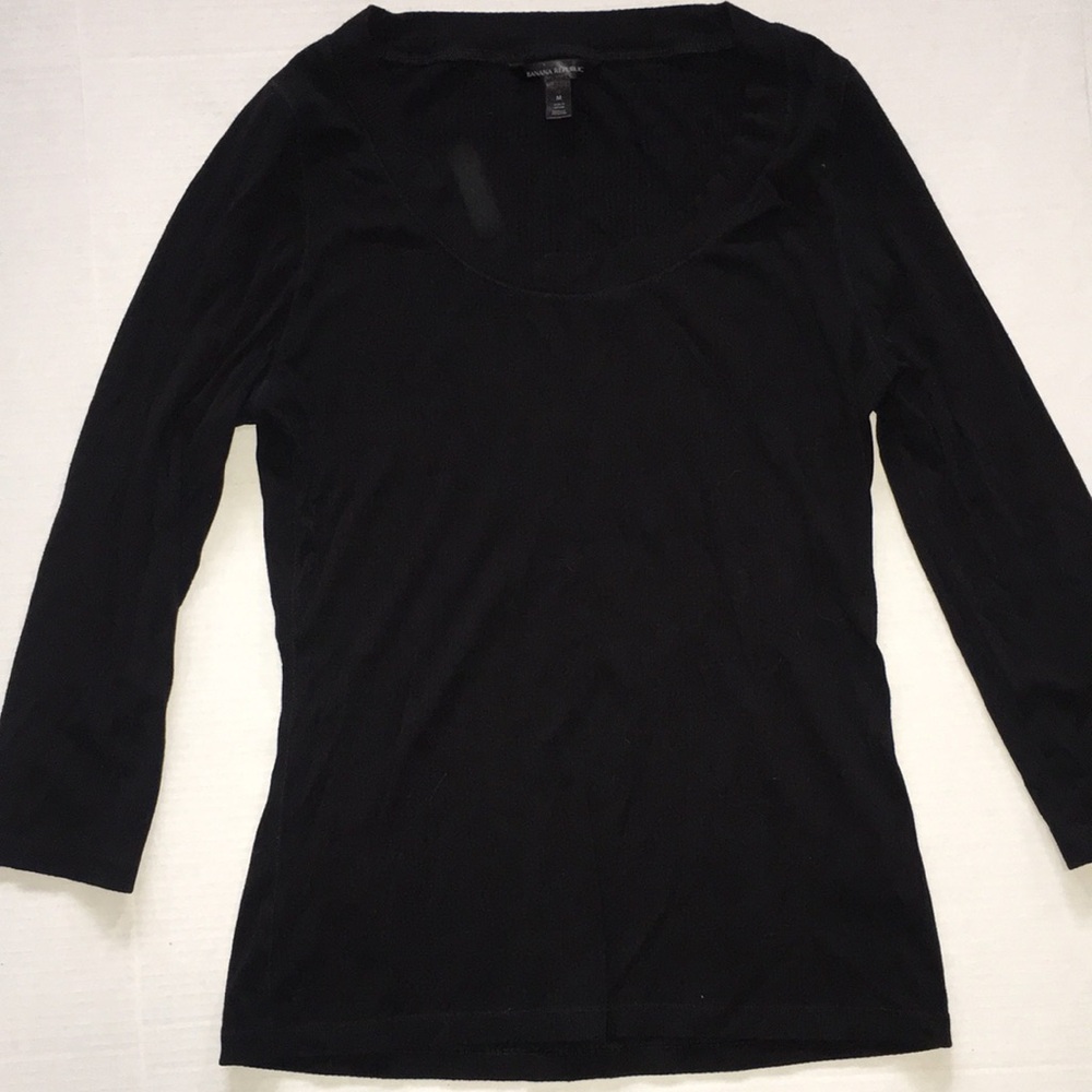 Banana Republic 3/4 Sleeve Black Top | Size M